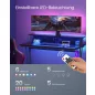   VASAGLE LED Gamer Asztal Beépített Tápegységgel és Monitortartóval Fekete