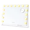 SONGMICS LWM001W02 sminktükör 15 LED izzóval matt fehér 58 x 43 cm