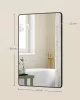 SONGMICS fali tükör téglalap alakú alumínium kerettel 91 x 61 cm biztonsági fóliával tintafekete