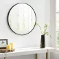   SONGMICS LWM102B01 Kerek Fali Tükör 61 cm Átmérő Alumínium Kerettel Fekete