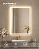 SONGMICS LED-es fürdőszobai tükör páramentesítő funkcióval 70,7 x 50,7 cm felhőfehér