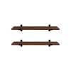 SONGMICS Retro Fali Polc Szett Barna-Fekete MDF 60 cm