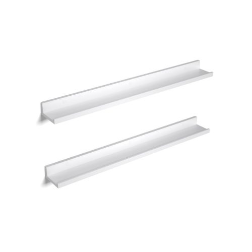 SONGMICS Magasfényű Lebegő Fali Polc Szett Fehér 80 cm