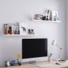 SONGMICS Magasfényű Lebegő Fali Polc Szett Fehér 80 cm