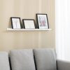 SONGMICS Lebegő Fali Polc MDF Magasfényű Fehér 110 cm