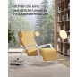 SONGMICS Comfort Hintaszék Nyírfa Állítható Lábtartóval Pasztell Sárga