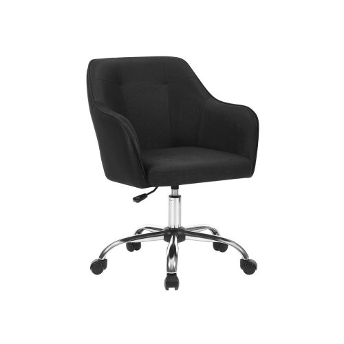 SONGMICS Modern Ergonomikus Irodai Szék Magasságállítható Fekete Műlen Huzattal