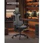SONGMICS Gaming Szék Ergonomikus Irodai Szék Karbon Hatású Szürke