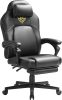 SONGMICS HOME Ergonomikus Gamer Szék Lábtartóval Fekete PU Bőr