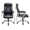 SONGMICS OBG21B Ergonomikus Irodai Szék Fekete PU Bőr
