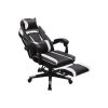 SONGMICS Racing Gamer Szék Lábtartóval Ergonomikus Fekete-Fehér