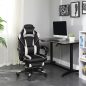 SONGMICS Racing Gamer Szék Lábtartóval Ergonomikus Fekete-Fehér