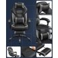 SONGMICS Racing Gamer Szék Lábtartóval Fekete-Szürke