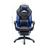 SONGMICS Racing Gamer Szék Lábtartóval Fekete-Kék