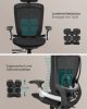SONGMICS Premium Ergonomikus Irodai Szék Állítható Háttámlával Fekete