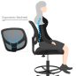 SONGMICS Ergonomikus Háló Rajzszék Fekete Lábtartóval