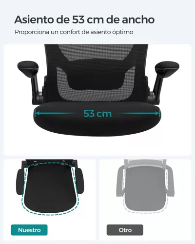 SONGMICS Ergonomikus Irodai Szék Hálós Háttámlával Fekete