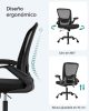 SONGMICS Ergonomikus Irodai Szék Hálós Háttámlával Fekete