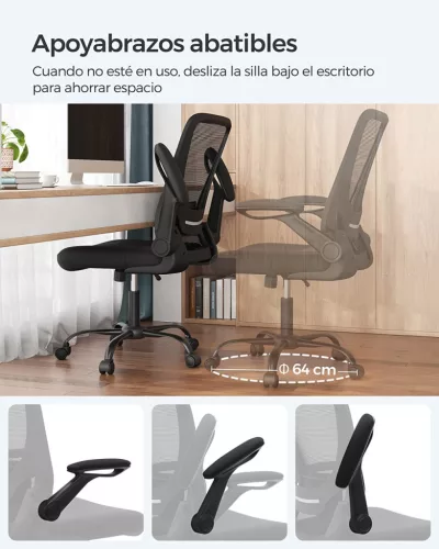 SONGMICS Ergonomikus Irodai Szék Hálós Háttámlával Fekete