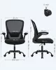 SONGMICS Ergonomikus Irodai Szék Hálós Háttámlával Fekete