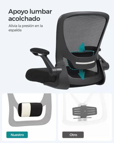SONGMICS Ergonomikus Irodai Szék Hálós Háttámlával Fekete