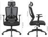 SONGMICS Ergonomikus Irodai Szék Állítható Fejtámlával Fekete