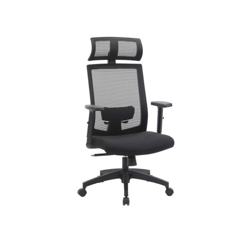 SONGMICS Ergonomikus Hálós Irodai Szék Fejtámasszal Fekete