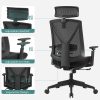 SONGMICS Ergonomikus Irodai Szék Lábtartóval Fekete