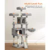 FEANDREA XXL Luxus Macskafa 172 cm Világosszürke Plüss Borítással