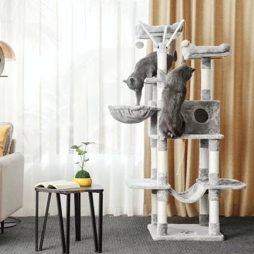 FEANDREA XXL Luxus Macskafa Világosszürke 164 cm Többszintes
