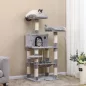   FEANDREA Luxus Macskafa Többszintes Pihenővel 143cm Világosszürke