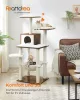 FEANDREA Modern Macskabútor 138 cm Vintage Barna Többszintes Kaparófa Barlanggal és Függőággyal