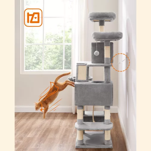 FEANDREA PCT165W01 macskafa plüss világosszürke 168 cm