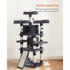 FEANDREA Luxus Macskabútor Többszintes Füstszürke Kaparófa 170 cm