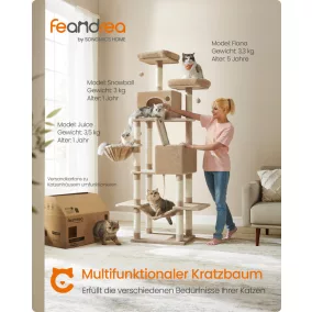   Feandrea PCT190K01V1 206 cm magas macskafa plüss sisallal tevebarna