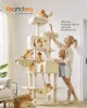 Feandrea XXL Luxus Macskabútor 206 cm Bézs Többszintes Kaparófa
