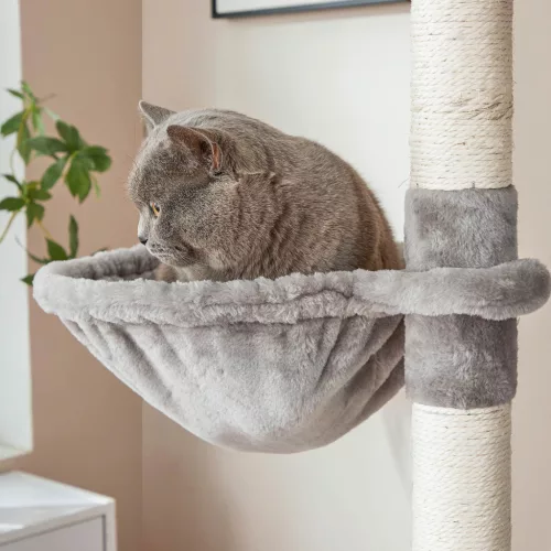 FEANDREA Luxus Macskafa 206 cm Világosszürke Plüss Többszintes