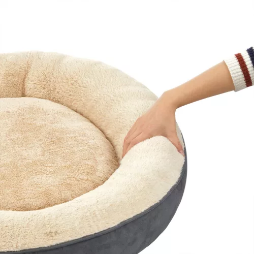 FEANDREA Fánk Alakú Kutyaágy Plüss Szürke 60 cm