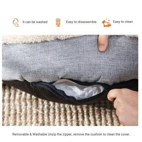 FEANDREA Fánk Alakú Kisállat Fekhely Memóriahabos Szürke 55 cm