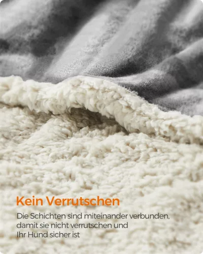 Feandrea Vízálló Kutya Takaró XXL Sherpa Fleece Anyagból Nagy és Extra Nagy Kutyáknak 203 x 152 cm Szürke