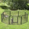FEANDREA 8-Paneles Összecsukható Kisállat Kennel Szürke Vas