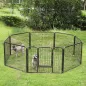   FEANDREA 8-Paneles Összecsukható Kisállat Kennel Szürke Vas