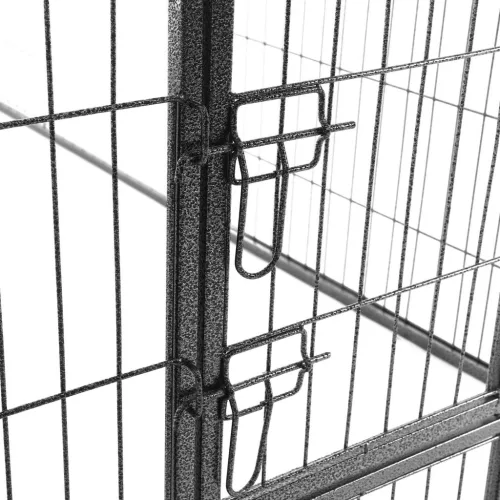 FEANDREA 8-Paneles Összecsukható Kisállat Kennel Szürke Vas