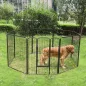   FEANDREA 8-Paneles Vas Kutya Kennel Összecsukható Biztonsági Kerítés Szürke