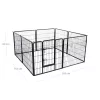 FEANDREA 8-Paneles Kisállat Kifutó Fém Kutyakennel Összecsukható Fekete