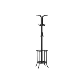  SONGMICS szabadon álló fogas esernyőtartóval 12 kampóval fém 175 cm tintafekete