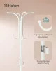 SONGMICS Álló Fém Fogas Esernyőtartóval Gyöngyház Fehér 175 cm