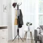 SONGMICS Elegáns Fém Ruhafogas Állvány Fekete 182 cm