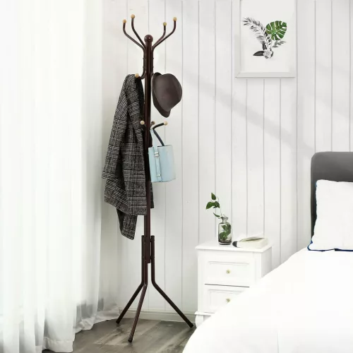 SONGMICS Elegáns Fém Ruhafogas Állvány Fekete 182 cm
