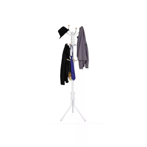 SONGMICS RCR19W álló fogas 182 cm fém krémfehér 12 akasztóval